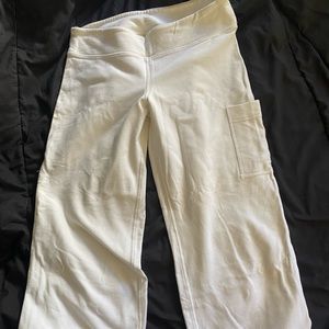Gap White Stretch Cropped Sweatpants S NWOT